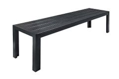 Moderne Gartenbank DESIGNO 180cm anthrazit schwarz Aluminium wetterfest Outdoor Sitzbank