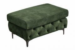 Chesterfield Sitzhocker MODERN BAROCK 95cm grün Samt Fußhocker