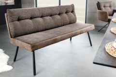 Moderne Sitzbank BIG GEORGE 160cm taupe Flachgewebe Taschenfederkern schwarz