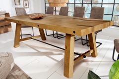 Massiver Esstisch FINCA 240cm vintage braun recyceltes Pinienholz Industrial Design