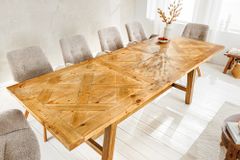 Ausziehbarer Esstisch RIVIERA 180-240cm natur recycelte Pinie Massivholz
