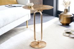 Runder Beistelltisch ELEGANCE 60cm gold Metall Aluminium handmade