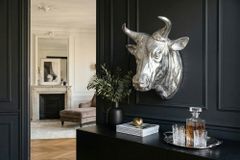 Extravagante Stierkopf Wanddekoration TORERO 65cm silber Deko Schädel