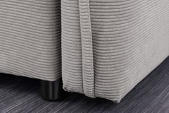 XXL Sofa mit Schlaffunktion APARTMENT grau Cord inkl. Bettkasten und Kissen