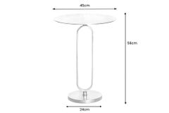 Runder Beistelltisch ELEGANCE 60cm silber Metall Aluminium handmade