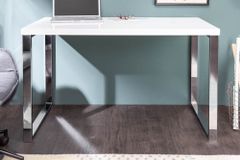 Moderner Schreibtisch WHITE DESK 120cm weiß Hochglanz Bürotisch