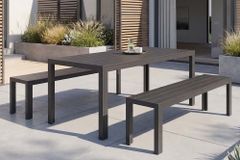 Moderner Gartentisch DESIGNO 205cm anthrazit schwarz Aluminium wetterfest