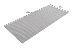 3D strukturierter Teppich WAVE 200x80cm anthrazit Kurzflor Indoor Teppichläufer