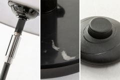 Design Stehlampe LEVELS 176cm schwarz grau mit 5 Leinenschirmen