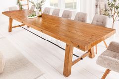 Massiver Esstisch FINCA 300cm vintage braun Pinienholz Bohlenoptik