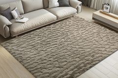 3D Hochflor Teppich DUNE 230x160cm taupe Hoch-Tief-Effekt