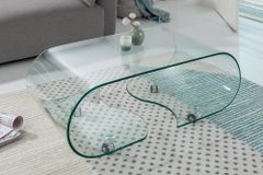 Extravaganter Glas Couchtisch FANTOME 90cm transparent