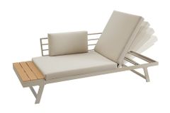 Verstellbare Gartenlounge MODULAR MIAMI 230cm champagner greige Gartensofa oder Gartenliege