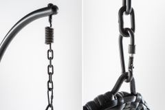 In- und Outdoor Hängesessel LOFT WIDE grau schwarz Hängestuhl inkl. Kissen wetterfest