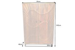 Massiver Barschrank SCORPION 141cm braun Mangoholz aufwendige 3D Schnitzereien