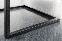 Moderner Freischwinger Stuhl BIG ASTON Echtleder schwarz Taschenfederkern Metall