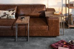 Industrial 2er Set Beistelltische BARRACUDA 45cm Salholz Massivholz geflextes Metallgestell