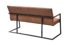 Industrial Freischwinger Bank LOFT 160cm vintage braun mit Armlehne