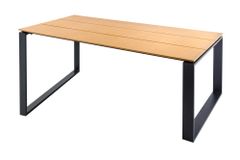Moderner Gartentisch FLOATING 210cm natur schwarz Aluminium wetterfest Outdoor Esstisch