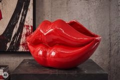 Extravagante Deko-Vase LIP 40cm rot handmade Hochglanz