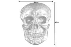 Exklusive Wandskulptur SKULL XXL 40cm silber Deko Totenkopf