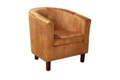 Design Lounge Sessel HEMINGWAY senfgelb Samt Armlehnen Cocktailsessel