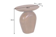 Massiver Beistelltisch ORGANIC 50cm braun Mangoholz oval Säulenfuß
