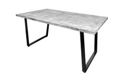 Moderner Esstisch LOFT 160cm grau Beton-Design schwarze Metallbeine Kufengestell Industrial