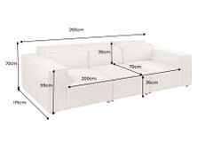 3-Sitzer Sofa BOSSA NOVA 260cm beige ocean Strukturstoff Couch inkl. Kissen