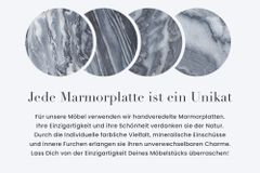 Eleganter Couchtisch DIAMOND 70cm grau schwarz mit Marmorplatte