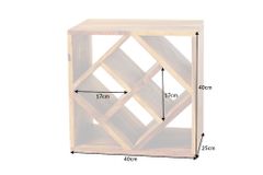 Massivholz Weinregal CUBUS 40cm braun Sheesham stone finish Beistelltisch handmade