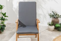 Outdoor Sitzkissen COMFORT LINE 50x122cm anthrazit für Hochlehner-Stuhl Polsterauflage