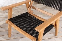 Wetterfestes 2er Set Gartenstuhl BALI ROPE natur anthrazit Akazienholz Loungesessel