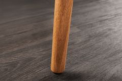 Design Stuhl VALHALLA WOOD natur Eiche Massivholz creme Strukturstoff