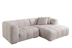 Modernes Ecksofa ZERO GRAVITY 240cm graphit beige Strukturstoff 3-Sitzer Couch