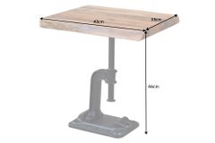 Authentischer Beistelltisch FACTORY 50cm Akazie Massivholz Baumkante Industrial Design