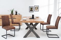 Industrial Freischwinger Stuhl APARTMENT antik braun mit Metallgestell