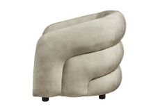 Moderner Design Sessel VOGUE 95cm beige Samt mit Armlehnen und Nosagfederung