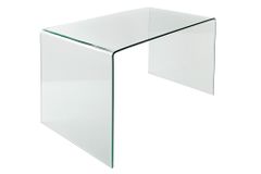 Extravaganter Glas Schreibtisch FANTOME 120cm transparent Esstisch Ganzglastisch
