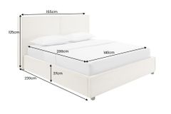 Design Boxbett ROCCO 140x200cm beige Cord mit Stauraum und Lattenrost