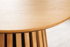 Runder Couchtisch VALHALLA WOOD 50cm natur Eichenholz Säulenfuß