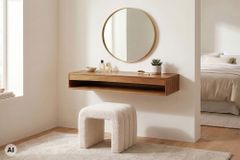 Hängender Konsolentisch PURE 100cm braun Mangoholz honey finish Schreibtisch Stauraum