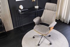 Höhenverstellbarer Bürostuhl MANHATTAN grau Walnuss mit Armlehne drehbar
