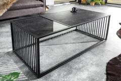 Design Couchtisch ARCHITECTURE 100cm graphit Rauchglas Metall