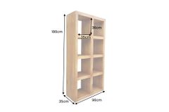 Massives Regal MAKASSAR 180cm braun honey finish Mangoholz 8 Fächer handmade