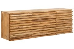 Hängendes Sideboard RELIEF 175cm natur Akazie Massivholz mit Schubladen