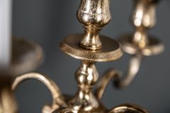 Kerzenständer MODERN BAROCK 40cm gold 5-armig Lüster Aluminium poliert Kerzenhalter