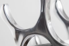 Modernes Weinregal FLAME 48cm silber für 10 Flaschen Flaschenhalter