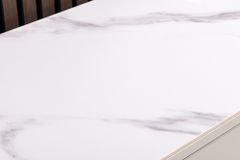 Design Sideboard SAVOY 150cm kaschmir weiß Marmor Keramik mit sechs Schubladen