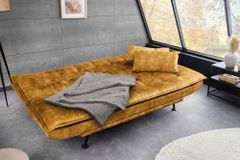 Schlafsofa JAZZ 190cm senfgelb Samt 3-Sitzer Couch